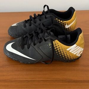 Nike Kids Black and Gold Sneakers
